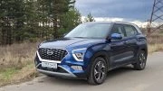 Solaris HC Hyundai Creta тест сбоку спереди