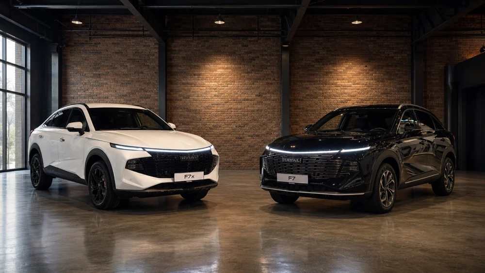 Обновленные Haval F7 F7x презентация спереди сбоку