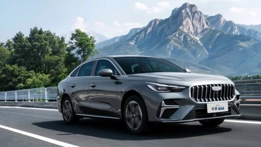 старт продаж седан geely emgrand i-hev пятое поколение v сбоку спереди седан