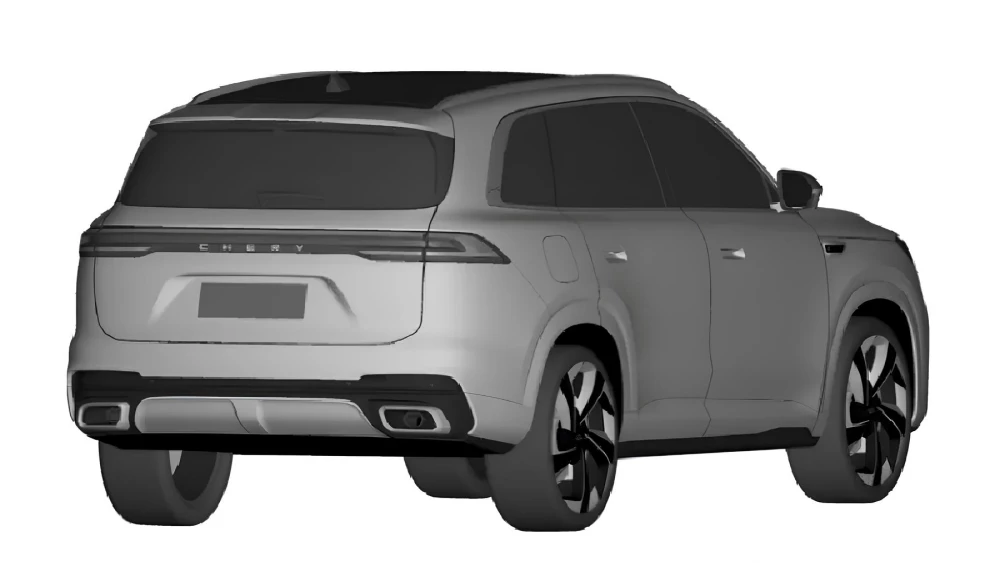 новый кроссовер chery tiggo 8 патентные изображения сбоку сзади