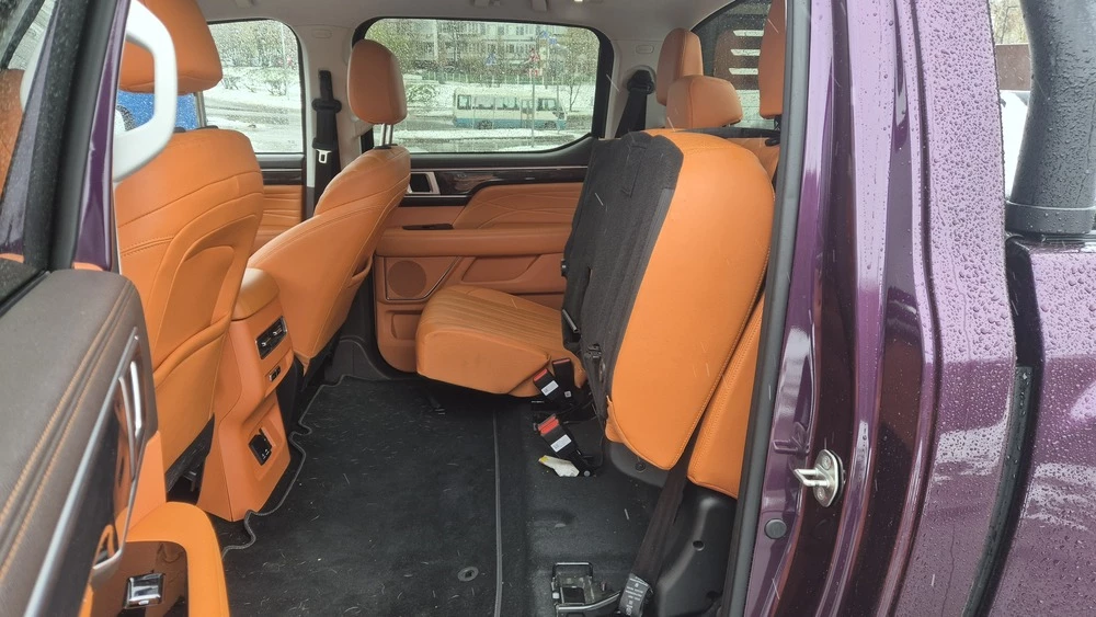 Foton Tunland V9 тест салон интерьер второй ряд сидений сложенное кресло
