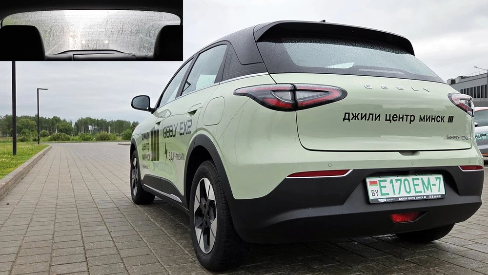 Geely EX2 Тест-драйв в Беларуси сбоку сзади