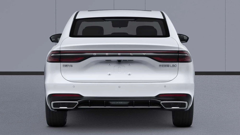 Флагманский седан Geely Preface L90 сзади белый