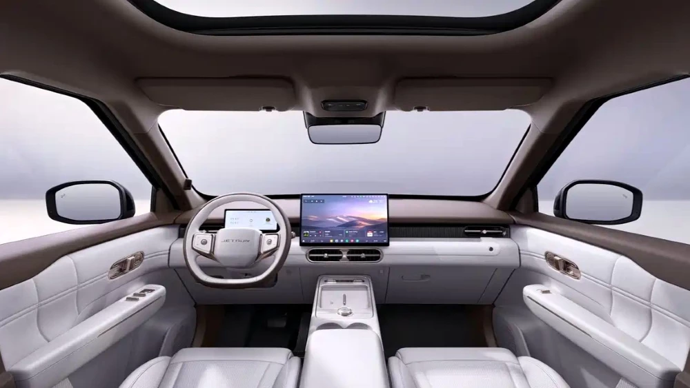 электрический кроссовер jetour tx tourer автосалон чэнду салон интерьер