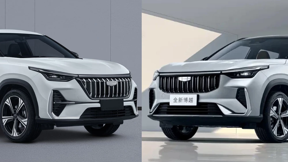 Geely Cityray получил новый фейслифт в Китае кроссовер сбоку спереди белый дорест