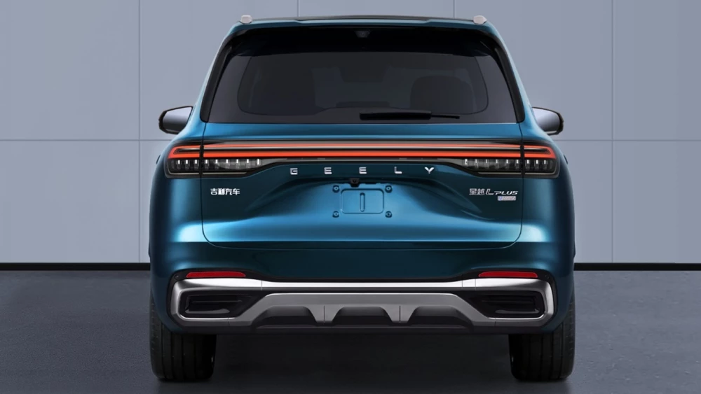 geely monjaro plus xingyue l plus kx21 сзади синий кроссовер