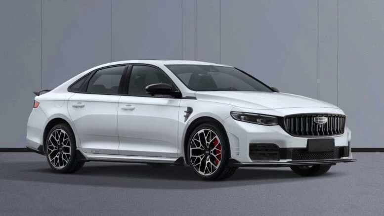 Geely Preface TCR получил двигатель мощностью 290 л.с. седан сбоку спереди белый