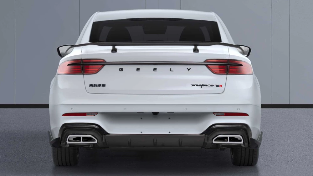 geely preface tcr седан сзади белый