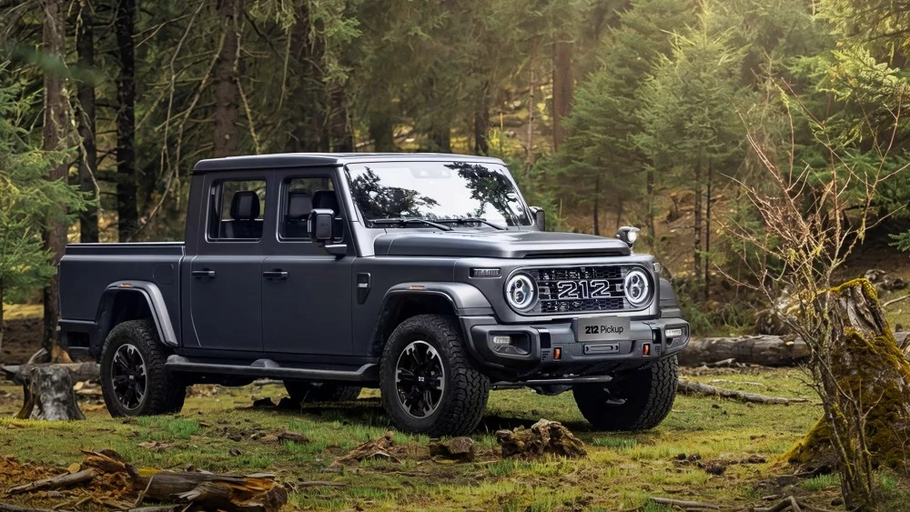 пикап baw 212 p01 explorer 01 сбоку сзади серый