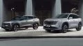 Кроссоверы Geely Cityray и Atlas вместе разница отличия сбоку спереди