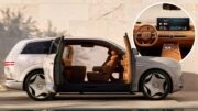 дизайнеры китайских брендов genesis gv90 кроссовер сбоку бежевый салон рыжий