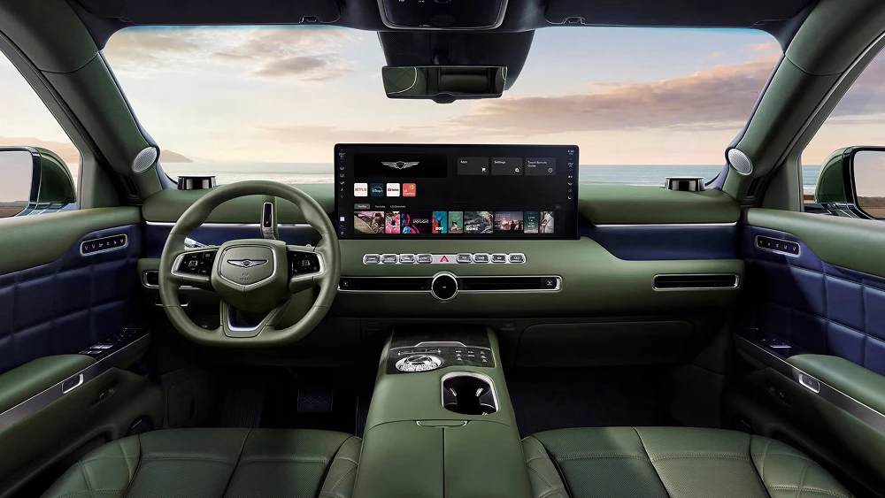 дизайнеры китайских брендов genesis gv90 кроссовер салон зеленый