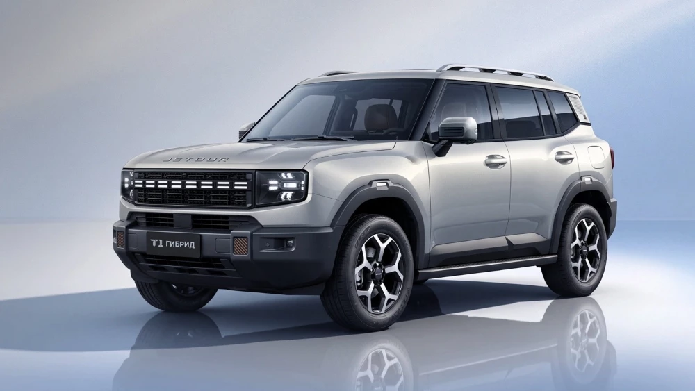 jetour t1 phev сбоку спереди кроссовер гибридный