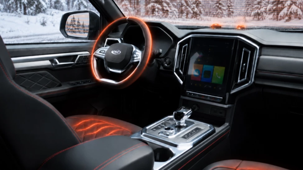 JAC T9 «Урбан+» обогревы первый ряд руля стекла салон интерьер