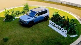 Презентация кроссовера M-Hero X700 в Китае сбоку сверзу