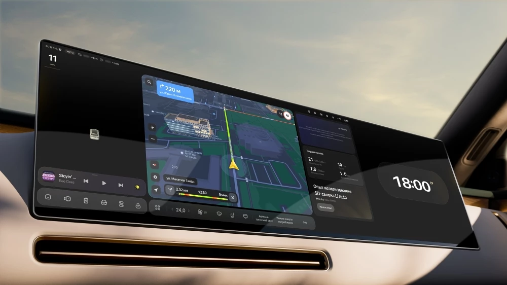 Новый гибридный кроссовер Li Auto L8 в России цены салон интерьер мультимедиа медиасистема яндекс